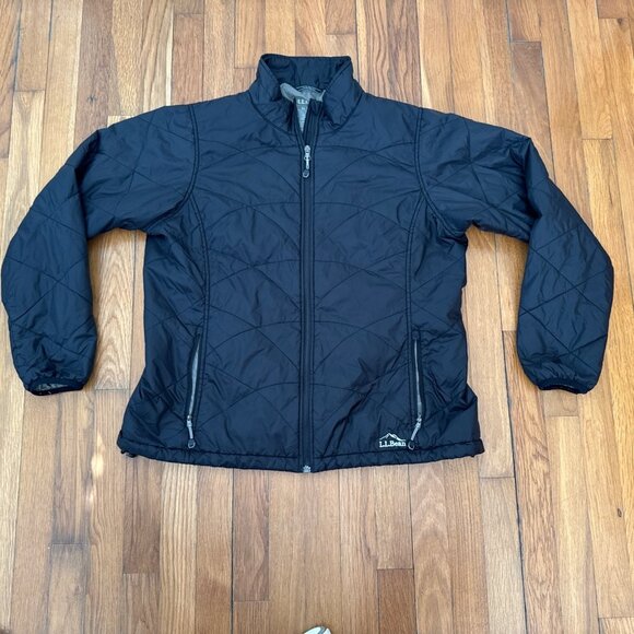 LL Bean Jacket Women's Black Primaloft Quilted Stowaway Lightweight Size XL - Picture 1 of 7